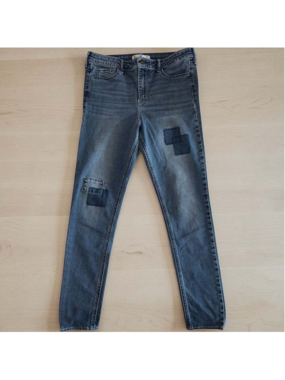 Hollister Women's High-Rise Skinny Jeans with Patchwork Detail Size 9R